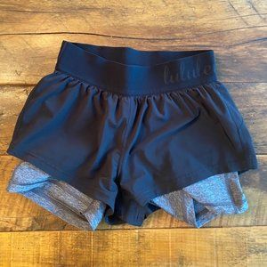 Lululemon black and grey shorts Size 4